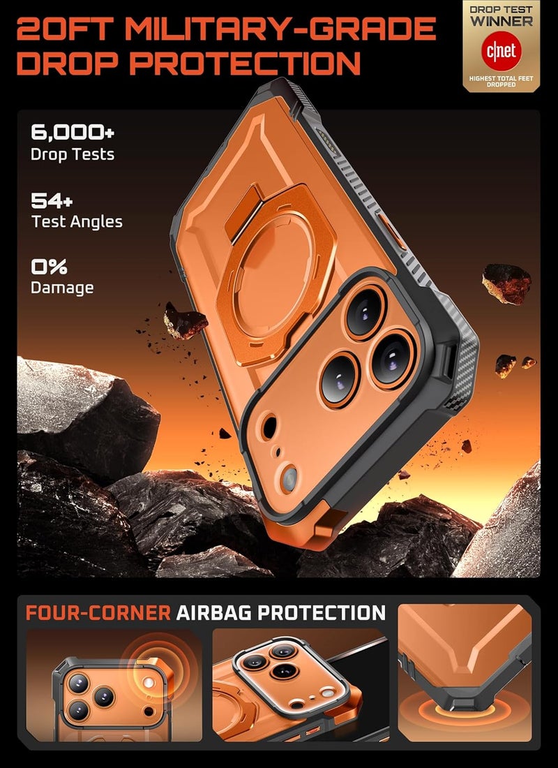 SupCase غطاء لجهاز iPhone 17 Pro Max مع حامل (Unicorn Beetle Grip) ، [غطاء للتحكم في الكاميرا] [متوافق مع MagSafe] [حماية من السقوط بمعايير عسكرية] غطاء هاتف مغناطيسي ثقيل ، كورال - Image 3